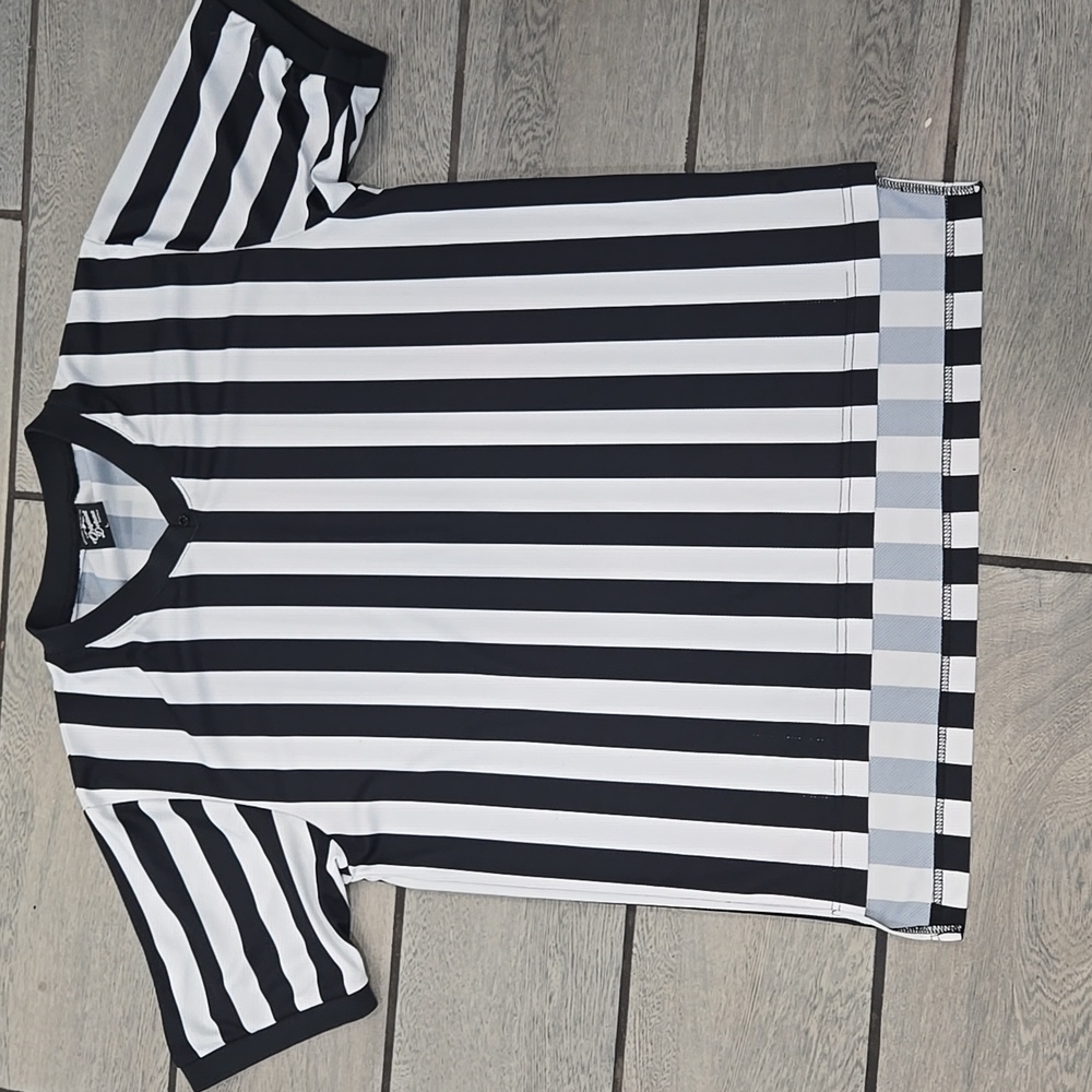 Referee Costume‎ Shirt by Rasta Imposta – Black & White Striped Adult Size Large
